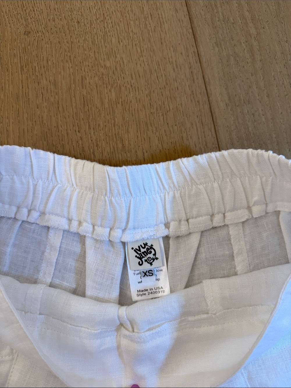 ivy jane White Wide-Leg linen Pants - Picture 2 of 5